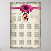 Uw foto Fuchsia Gerber Daisy Seating Chart Poster (Voorkant)