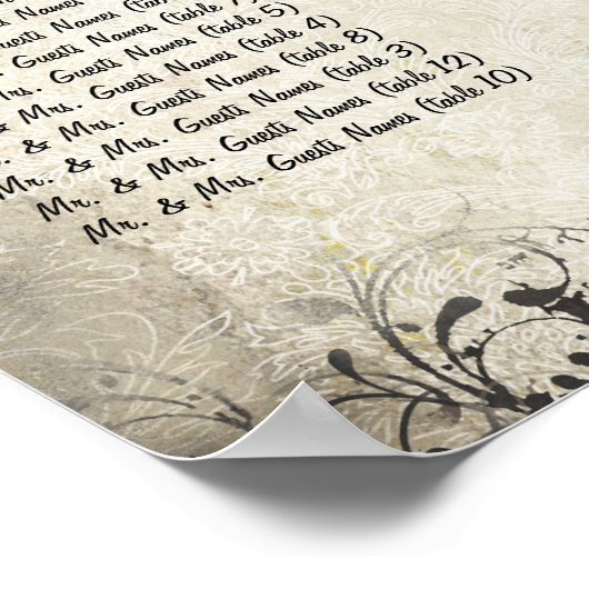 Uw foto Fuchsia Gerber Daisy Seating Chart Poster (Hoek)