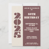 Uw foto geboren 1965 60ste verjaardag Uitnodiging (Achterkant)