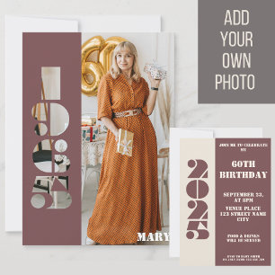 Uw foto geboren 1965 60ste verjaardag Uitnodiging