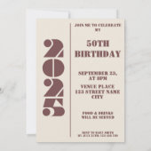 Uw foto geboren 1975 50ste verjaardag Uitnodiging (Achterkant)