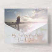 Uw foto Geometric Abstract Gold Lijst All In One Uitnodiging (Achterkant)