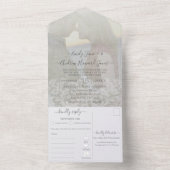 Uw foto Geometric Abstract Gold Lijst All In One Uitnodiging (Binnen)