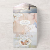 Uw foto Geometric Abstract Gold Lijst All In One Uitnodiging (Buitenkant)