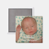 Uw foto Gepersonaliseerde Baby Eerste Kerstdag Magneet (Voorkant / Achterkant)