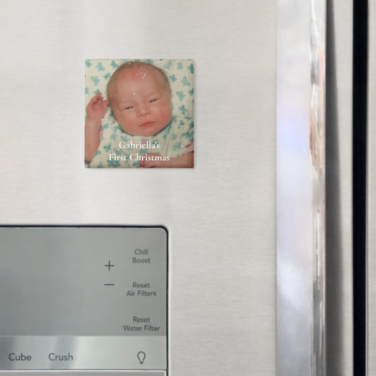 Uw foto Gepersonaliseerde Baby Eerste Kerstdag Magneet (Insitu (Koelkast))
