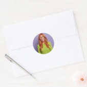 Uw foto gepersonaliseerde grappige aangepaste fees ronde sticker (Envelop)