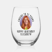 Uw foto gepersonaliseerde grappige aangepaste fees wijnglas zonder voet (Voorkant)