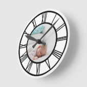 Uw foto Gepersonaliseerde Roman Numeriek Ronde Klok (Hoek)