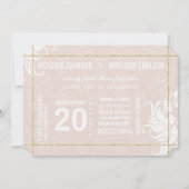 Uw foto Gold Blush Koraal Roze Bloemen Huwelijk Kaart (Voorkant)