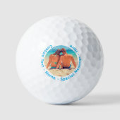Uw foto Golf Ballen Gift met aangepaste tekst (Voorkant)