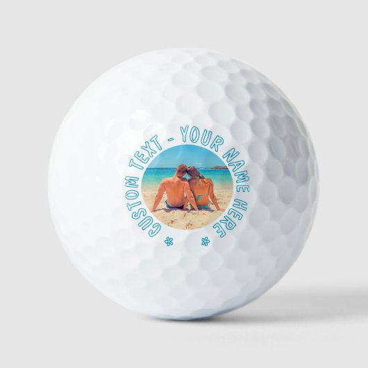 Uw foto Golf Ballen Gift met aangepaste tekst (Voorkant)