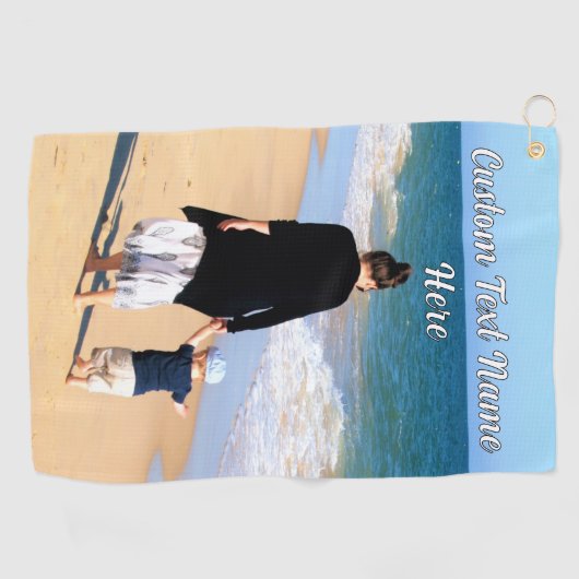 Uw Foto Golf Handdoek Gift met Aangepaste Tekstnaa (Horizontaal)