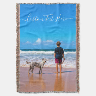 Uw foto gooien deken met aangepaste tekst