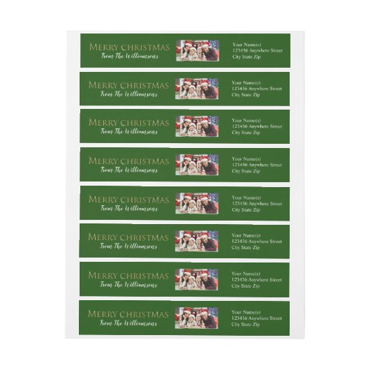 Uw foto Green Merry-kerstretouradres (Vel)