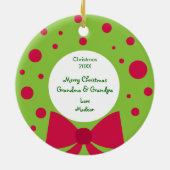 Uw foto Green Wreath Lijst kerstversiering Keramisch Ornament (Achterkant)