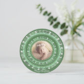 Uw foto grijs en groene feestvreugde feestdagenkaart (Staand voorkant)