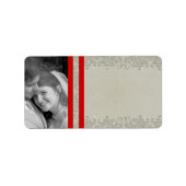 Uw foto grijze rode sterren Adresetiketten Etiket (Voorkant)