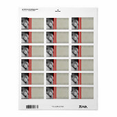 Uw foto grijze rode sterren Adresetiketten Etiket (Full Sheet)