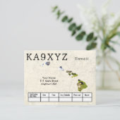 Uw foto Hawaii Shaped Cutout Custom QSL Briefkaart (Staand voorkant)