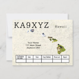 Uw foto Hawaii Shaped Cutout Custom QSL Briefkaart