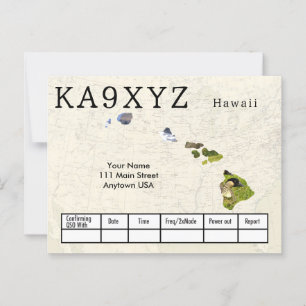Uw foto Hawaii Shaped Cutout Custom QSL Briefkaart