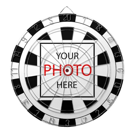 Uw foto hier - Gepersonaliseerd, merknaam / Aangep Dartbord (Voorkant)