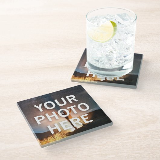 Uw foto hier glazen onderzetter (Schuin)