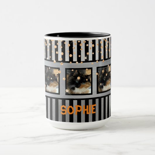 Uw foto hier Glitter Gepersonaliseerde Mok (Midden)