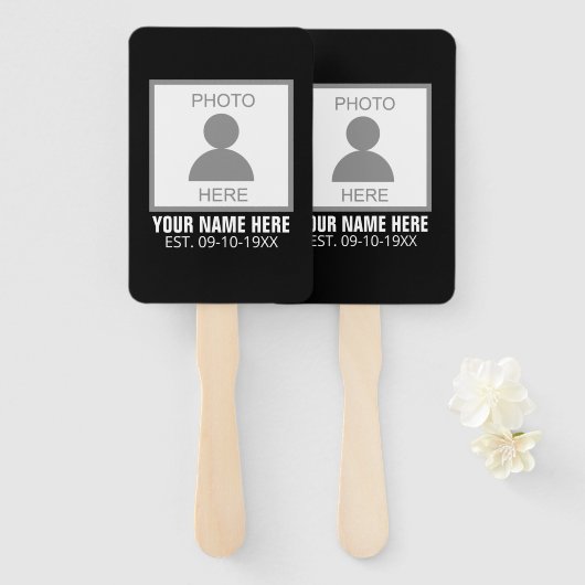 Uw foto hier Naam en Leeftijd Handwaaier (Voorkant en achterkant)