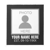 Uw foto hier Naam en Leeftijd Notitieblok (Voorkant)