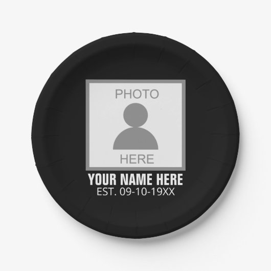 Uw foto hier Naam en Leeftijd Papieren Bordje (Voorkant)