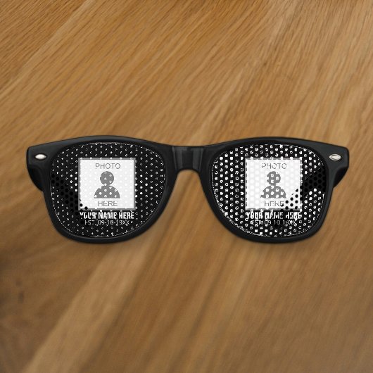 Uw foto hier Naam en Leeftijd Retro Zonnebril