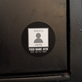 Uw foto hier Naam en Leeftijd Ronde Sticker