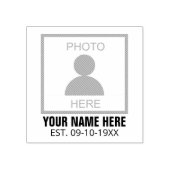 Uw foto hier Naam en Leeftijd Rubberstempel (Afrduk)