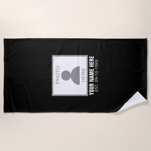 Uw foto hier Naam en Leeftijd Strandlaken (Voorkant)