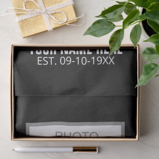 Uw foto hier Naam en Leeftijd Tissuepapier (Geschenk)