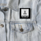 Uw foto hier Naam en Leeftijd Vierkante Button 5,1 Cm (In situ)