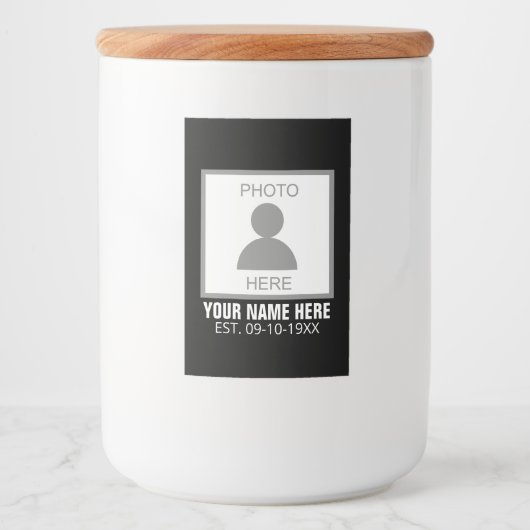 Uw foto hier Naam en Leeftijd Voedselcontainer Etiket (Voorkant)