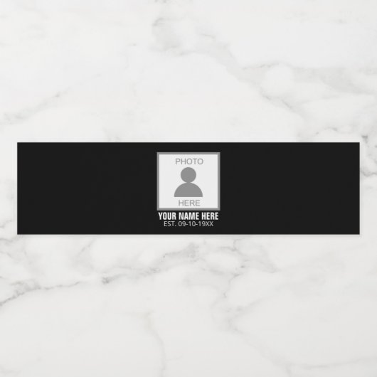 Uw foto hier Naam en Leeftijd Waterfles Etiket (Enkel label)