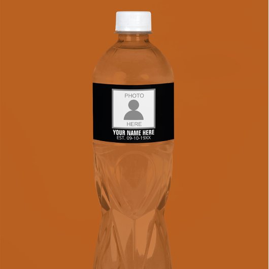 Uw foto hier Naam en Leeftijd Waterfles Etiket
