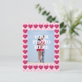 Uw foto hier omlijst harten briefkaart (Staand voorkant)