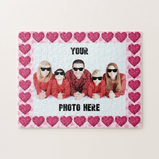 Uw foto hier omlijst harten legpuzzel (Horizontaal)