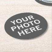 Uw foto hier ronde kartonnen onderzetter (Gebogen)
