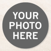 Uw foto hier ronde kartonnen onderzetter (Voorkant)