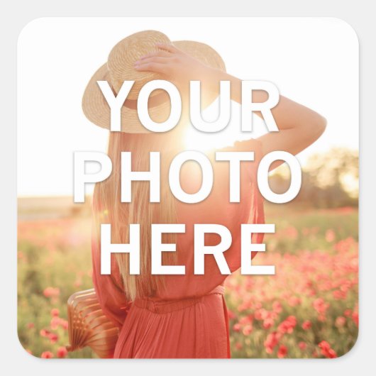 Uw foto hier vierkante sticker (Voorkant)