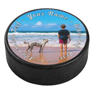 Uw foto Hockey Puck Gift met aangepaste tekstnaam