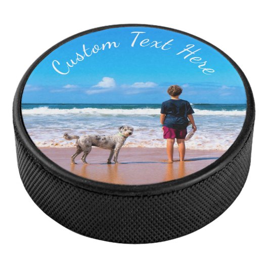 Uw foto Hockey Puck Gift met aangepaste tekstnaam (3/4)