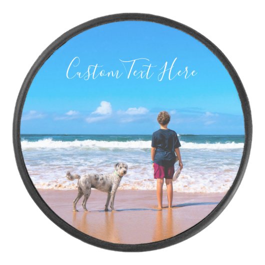 Uw foto Hockey Puck met aangepaste tekst (Voorkant)