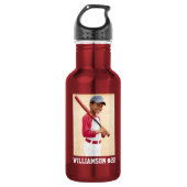 Uw foto honkbal of uw sport rood waterfles  (Voorkant)